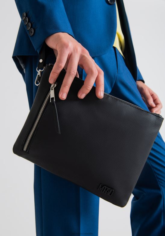 4R2JF358 accesorios hombres Antony Morato negro cartera de piel sintética con logo tono sobre tono