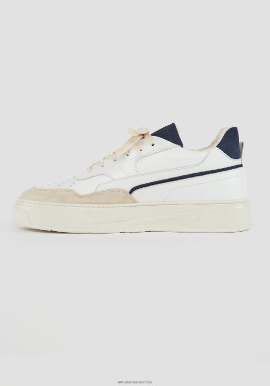 4R2JF289 calzado hombres Antony Morato tinta azul zapatillas bajas 707 de piel