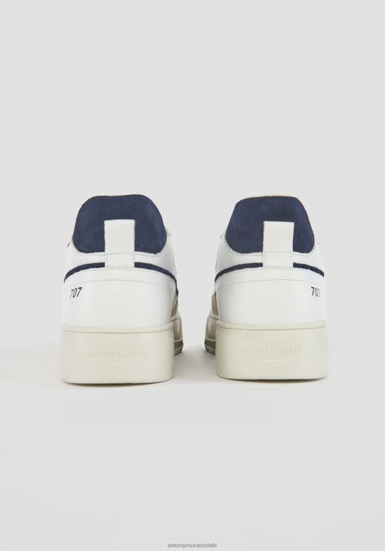 4R2JF289 calzado hombres Antony Morato tinta azul zapatillas bajas 707 de piel