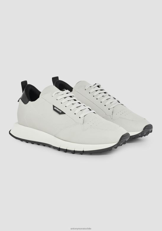 4R2JF308 calzado hombres Antony Morato blanco zapatillas bajas run Wheaton de nobuk reciclado