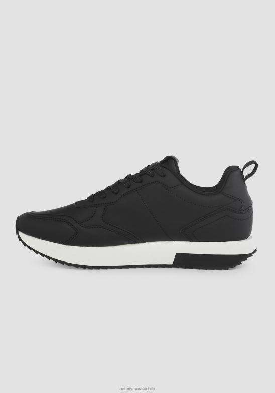 4R2JF321 calzado hombres Antony Morato negro Zapatillas deportivas bajas running tonic de piel sintética