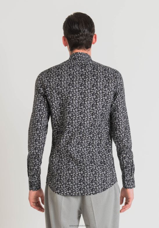 4R2JF112 ropa hombres Antony Morato 9074 camisa napoli slim fit de suave algodón estampado