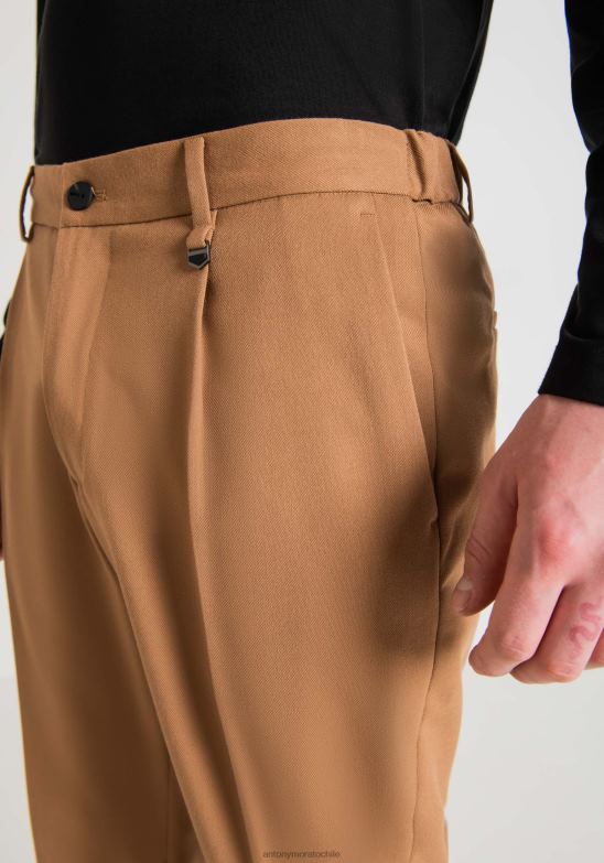 4R2JF278 ropa hombres Antony Morato 2098 Pantalón gustaf carrot fit de tejido mixto viscosa elástica con cinturilla elástica