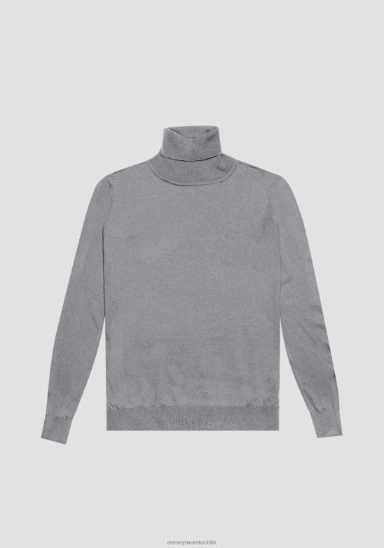 4R2JF82 ropa hombres Antony Morato mezcla gris medio Jersey regular fit en tejido suave de mezcla de lana