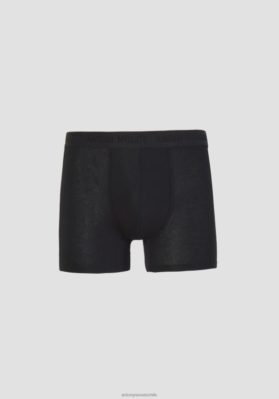 4R2JF281 ropa hombres Antony Morato negro boxers de fibras naturales con cinturilla elástica